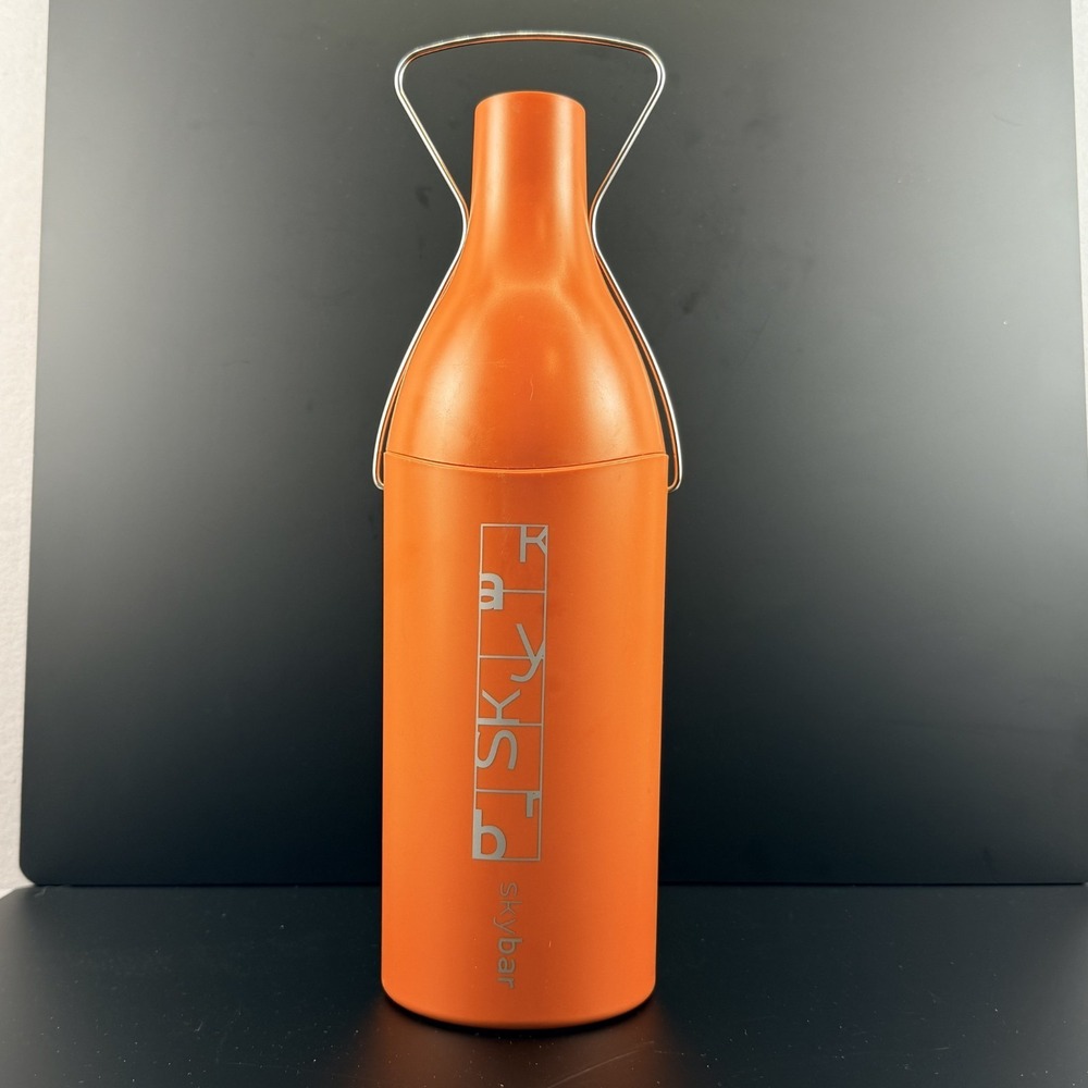 Skybar Wine Traveler Orange Insulated Bottle Carrier Cooler Hard Case Portable